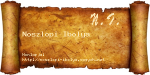 Noszlopi Ibolya névjegykártya